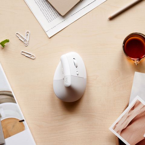 羅技 LIFT人體工學垂直滑鼠-珍珠白