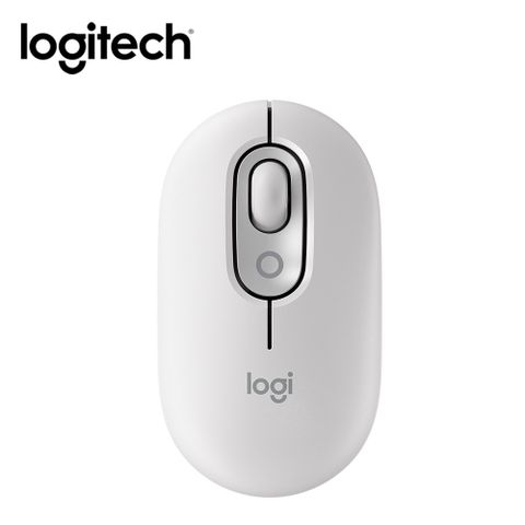 【Logitech 羅技】POP MOUSE 無線藍牙滑鼠 - 珍珠白