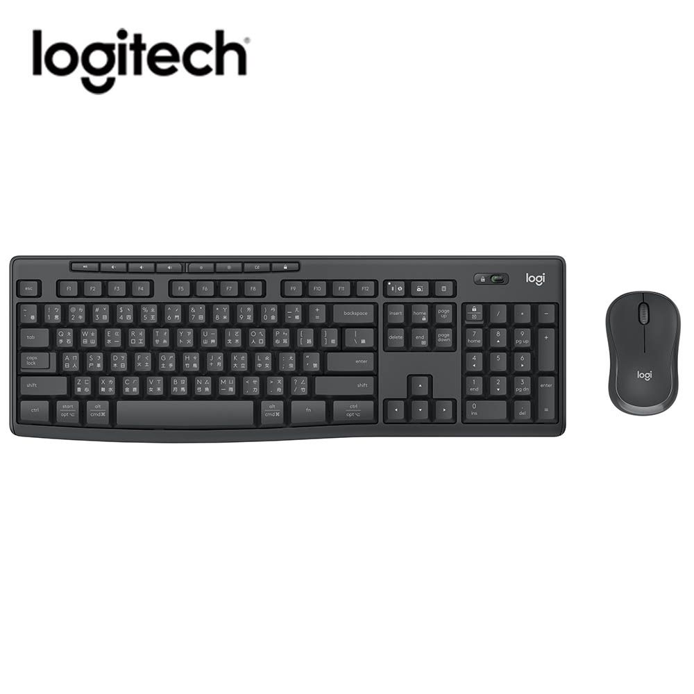 Logitech 羅技 MK370 無線鍵盤滑鼠組 企業版 - 石墨灰