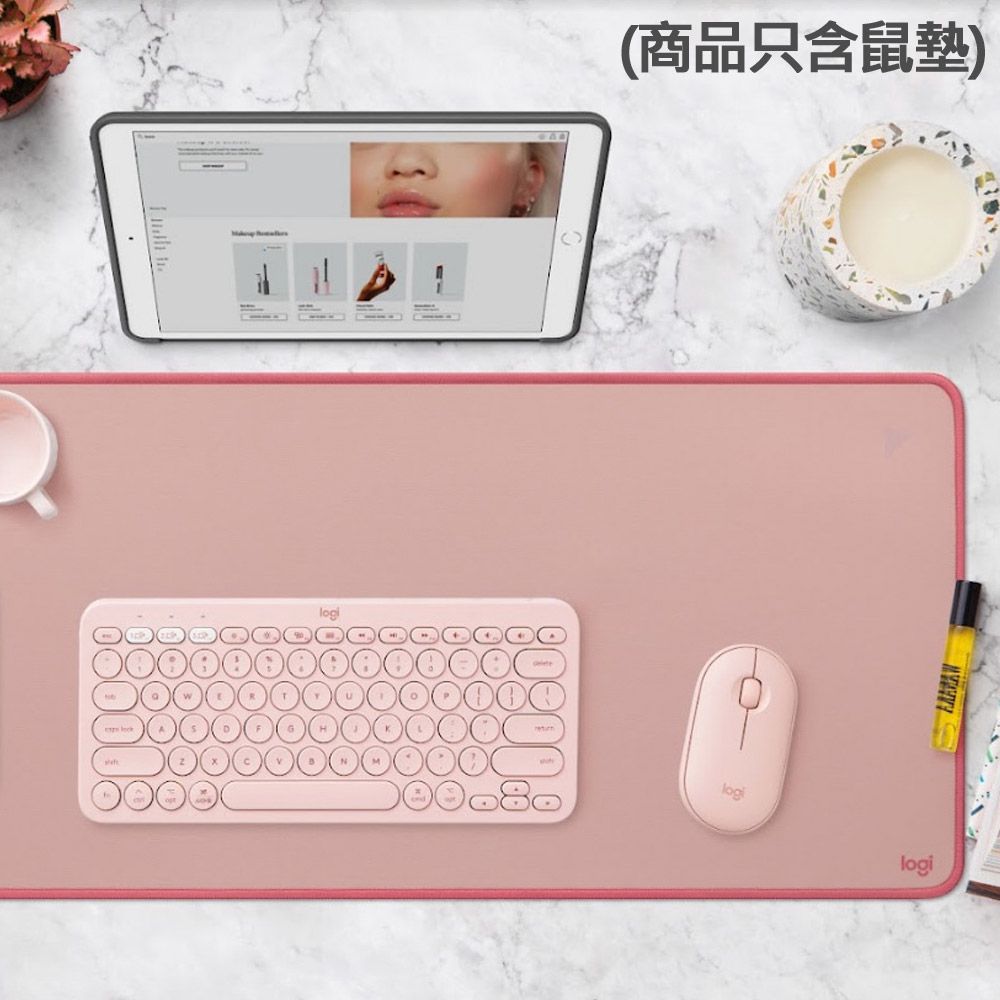 Logitech 羅技 桌面滑鼠墊-玫瑰粉 -  DESK MAT - STUDIO SERIES