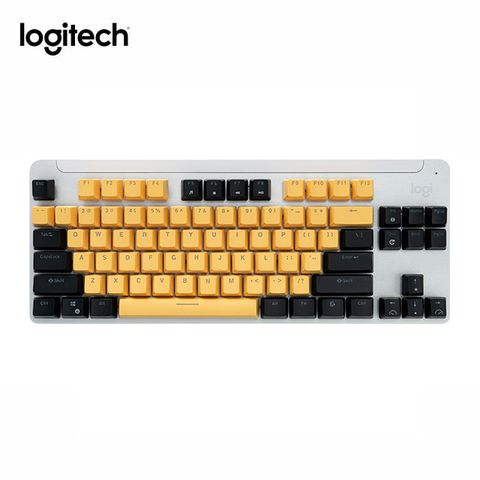 Logitech 羅技 Signature K855 無線鍵盤(白)加英文鍵帽(曜金黃)