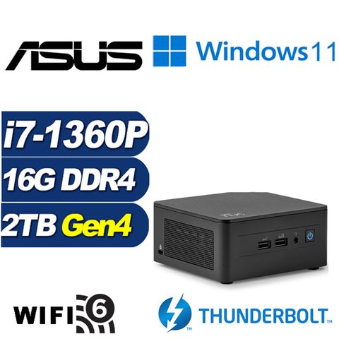(DIY)疾速軍師BW ASUS 華碩 NUC迷你電腦(i7-1360P/16G/2TB M.2 PCIe SSD/Win11)