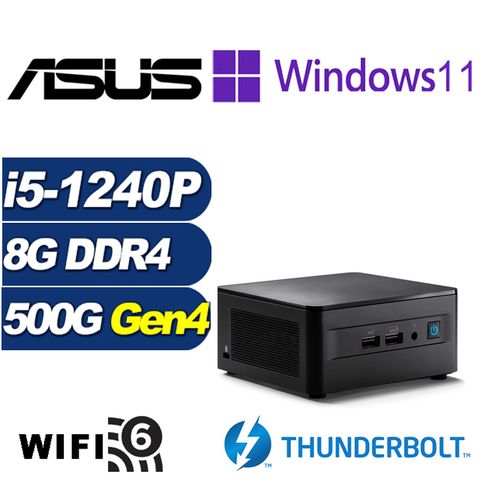 ASUS 華碩 (DIY)疾速刺客P NUC迷你電腦(i5-1240P/8G/500G M.2 SSD/Win11Pro)