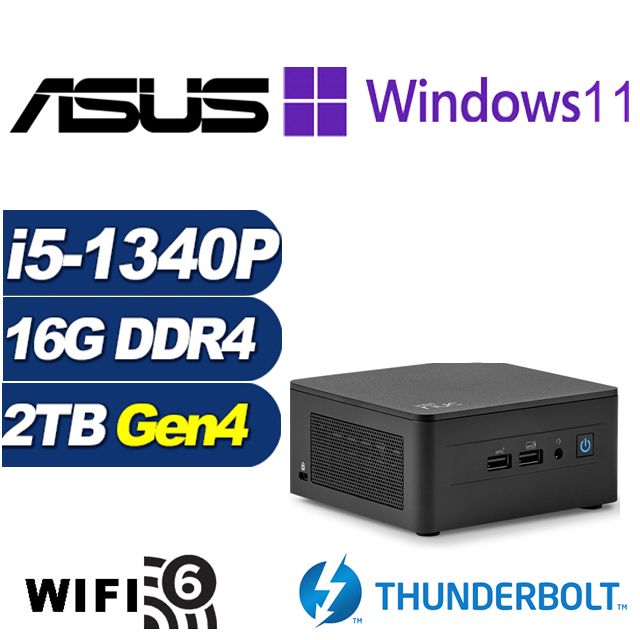 ASUS 華碩 (DIY)疾速遊俠BP NUC迷你電腦(i5-1340P/16G/2TB M.2 SSD/Win11Pro)