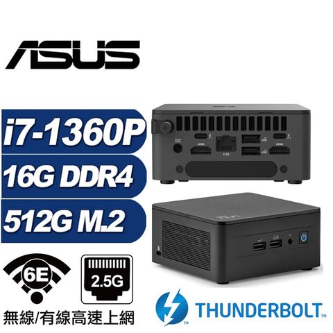 ASUS 華碩 (DIY)金龍戰將A NUC迷你電腦(i7-1360P/16G/512GB M.2)