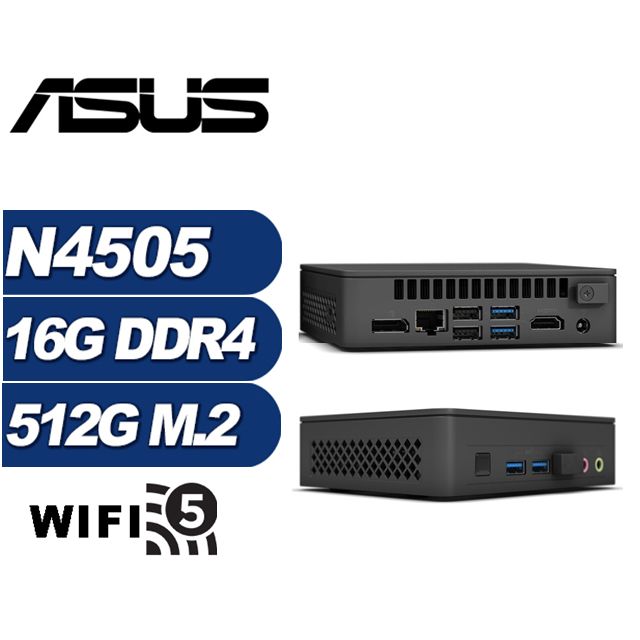 ASUS 華碩 (DIY)領軍騎士 NUC迷你電腦(N4505/16G/512GB M.2)