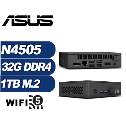 ASUS 華碩 (DIY)領軍遊俠 NUC迷你電腦(N4505/32G/1TB M.2)