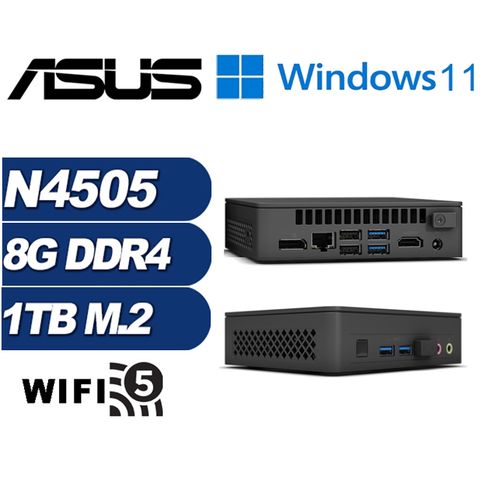 ASUS 華碩 (DIY)領軍鬥士W NUC迷你電腦(N4505/8G/1TB M.2/Win11)