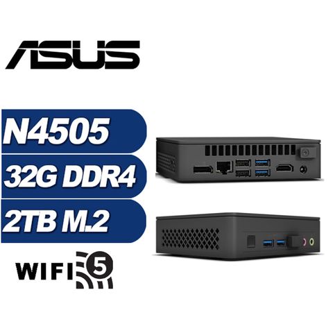 ASUS 華碩 (DIY)領軍鐵衛 NUC迷你電腦(N4505/32G/2TB M.2)