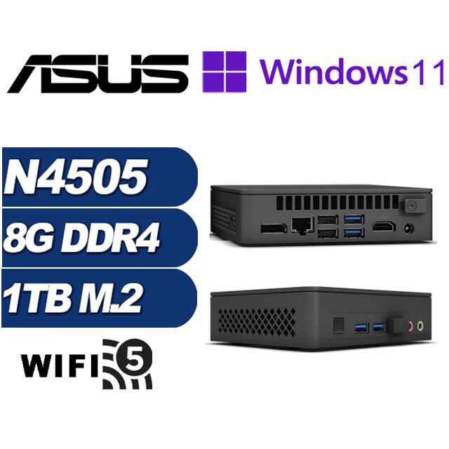 ASUS 華碩 (DIY)領軍鬥士P NUC迷你電腦(N4505/8G/1TB M.2/Win11Pro)