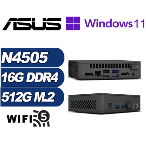 ASUS 華碩 (DIY)領軍騎士P NUC迷你電腦(N4505/16G/512GB M.2/Win11Pro)