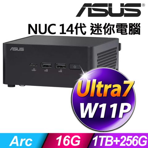 ASUS 華碩 NUC 14代迷你電腦 (U7-155H/16G/1TB HDD+256G SSD/W11P)