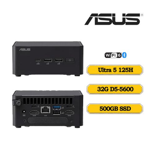 ASUS 華碩 NUC Ultra 5十四核〈永夜騎士〉 迷你電腦(Ultra 5 125H/NUC/16G*2_D5/500G SSD)