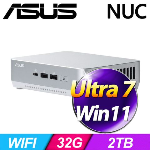 華碩 NUC 14 PRO PLUS RNUC14RVSU7068A9-SP6(Ultra 7 155H/32G/2TB SSD/W11)特仕版