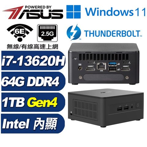 (DIY)精靈鹿S41CW RNUC13ANHH70000 迷你電腦(13620H/64G/1TB M.2 Gen4/Win11)