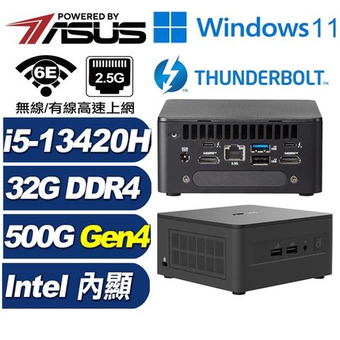 (DIY)精靈鹿R36BW RNUC13ANHH50000 迷你電腦(13420H/32G/500GB M.2 Gen4/Win11)