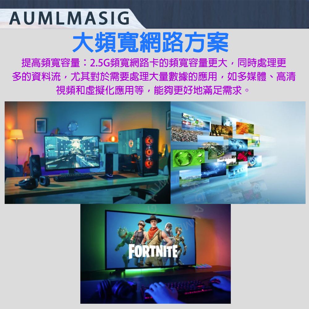 AUMLMASIG 全通碩 INTEL 2.5 GbE 1 PORT Ethernet Adapters 1組RJ-45 /PCI-E介面 乙太網路介面卡 INTEL網路晶片 2500Mbps