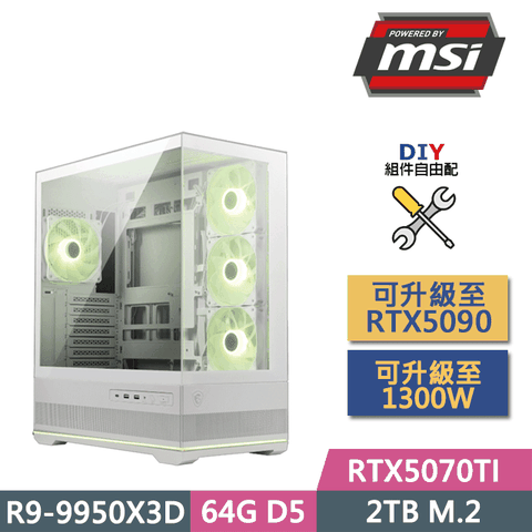 (DIY)微星X870平台【血腥瑪麗】(R9-9950X3D/X870/64GD5/2TB SSD/RTX5070TI/850W/DIY自選升級)