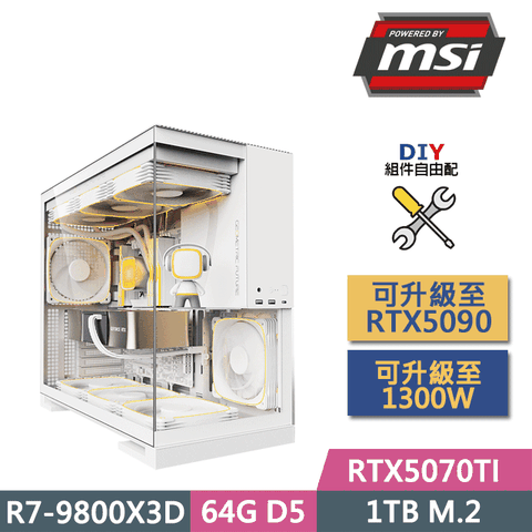 (DIY)微星X870平台【未來戰士】(R7-9800X3D/X870/64GD5/1TB SSD/RTX5070TI/750W/DIY自選升級)