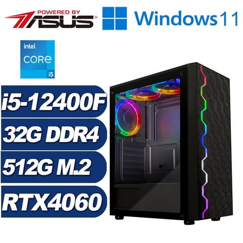 ASUS 華碩 (DIY)赤梟劍豪W(i5-12400F/H610/32G/512G M.2/RTX 4060/Win11)