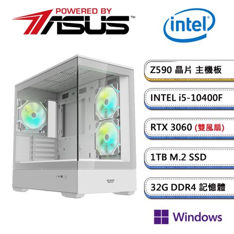 華碩Z590平台【世界遺產BW】i5六核RTX3060獨顯Win11pro電玩機(i5-10400F/32G/1TB_M.2)