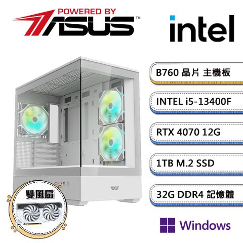 ASUS 華碩 B760平台【PS之島VW】i5十核RTX4070獨顯Win11pro電玩機(i5-13400F/32G/1TB_M.2)