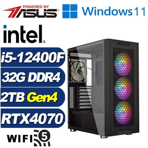 ASUS 華碩 (DIY)飛虎判官W(i5-12400F/B760/32G/2TB M.2/RTX 4070/Win11)