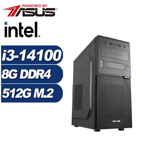 ASUS 華碩 (DIY)黑金劍士(i3-14100/H610/8G/512G M.2)