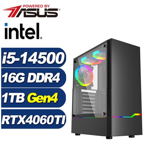 ASUS 華碩 (DIY)黑金男爵(i5-14500/B760/16G/1TB M.2/RTX 4060TI)