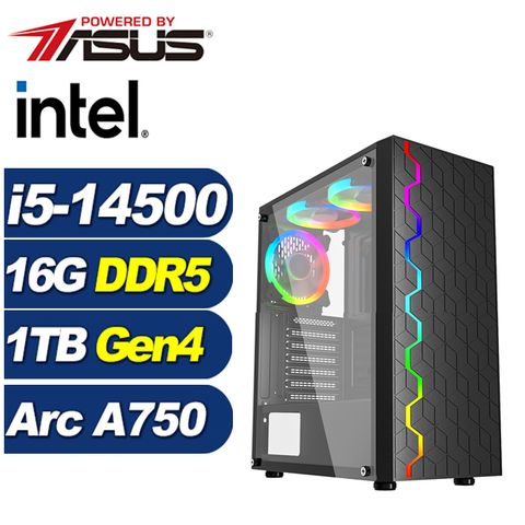 Intel Arc A750 8G華碩B760平台「峰火遊俠」i5十四核獨顯電腦