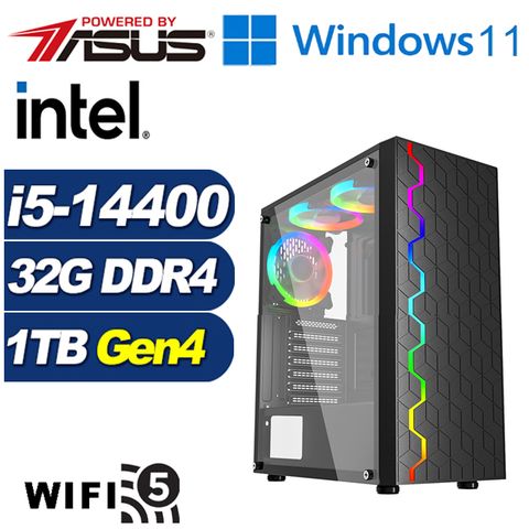 ASUS 華碩 (DIY)黑金魔導W(i5-14400/B760/32G/1TB M.2/Win11)