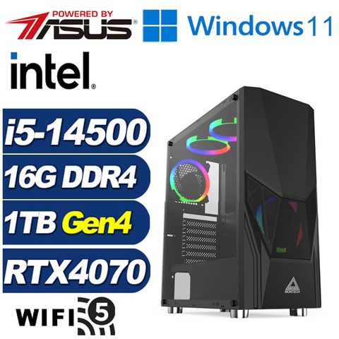 ASUS 華碩 (DIY)黑金悍將W(i5-14500/B760/16G/1TB M.2/RTX 4070/Win11)