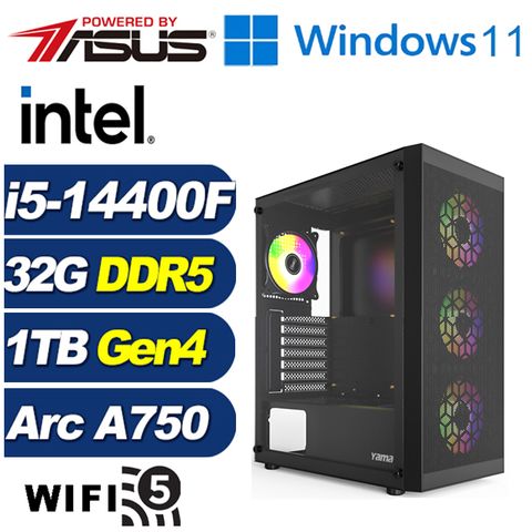 Intel Arc A750 8G華碩B760平台「全境英雄W」i5十核Win11獨顯電腦