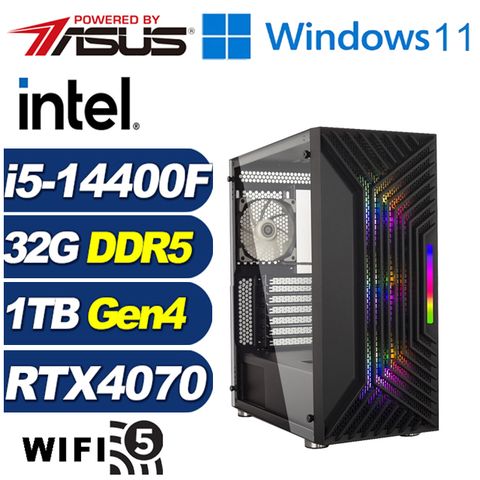 ASUS 華碩 (DIY)全境狂神W(i5-14400F/B760/32G/1TB M.2/RTX 4070/Win11)