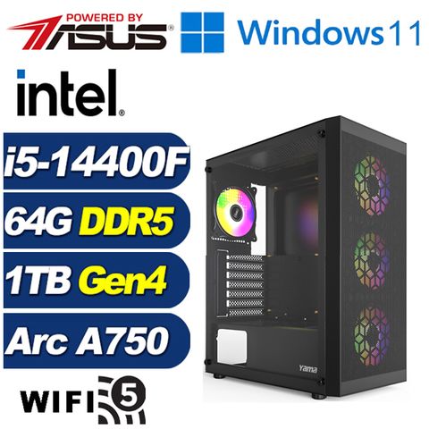 ASUS 華碩 (DIY)紫電祭司W(i5-14400F/B760/64G/1TB M.2/Arc A750/Win11)