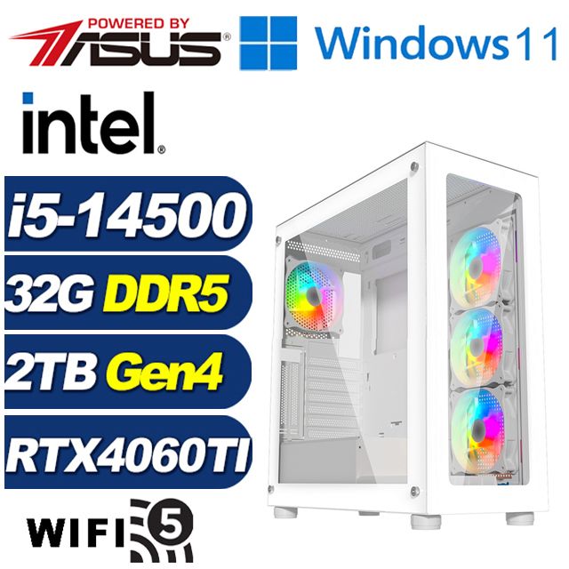 ASUS 華碩 (DIY)遠古中校BW(i5-14500/B760/32G/2TB M.2/RTX 4060TI/Win11)