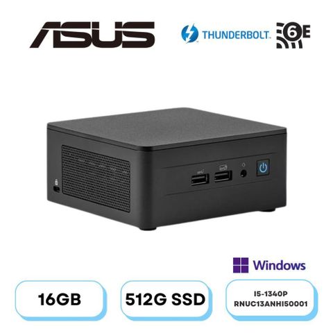 (DIY)結晶龍雷AWP ASUS 華碩 NUC迷你電腦(i5-1340P/16G/512G M.2 PCIe SSD/Win11P)