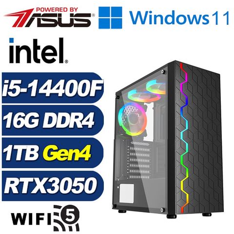 ASUS 華碩 (DIY)圓舞曲AJ21CW(i5-14400F/B760/16G/1TB M.2/RTX 3050/Win11)