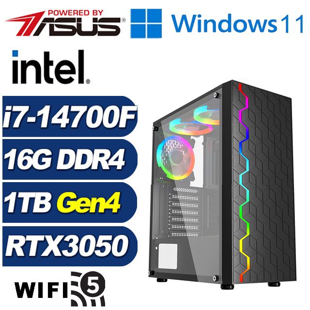 ASUS 華碩 (DIY)圓舞曲AJ25CW(i7-14700F/B760/16G/1TB M.2/RTX 3050/Win11)