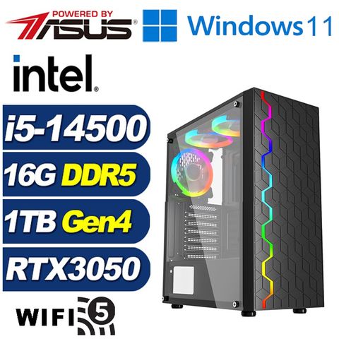 ASUS 華碩 (DIY)圓舞曲AJ2CCW(i5-14500/B760/16G/1TB M.2/RTX 3050/Win11)