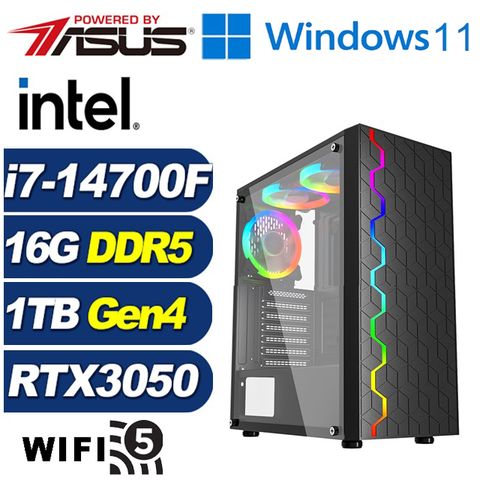 ASUS 華碩 (DIY)圓舞曲AJ2FCW(i7-14700F/B760/16G/1TB M.2/RTX 3050/Win11)