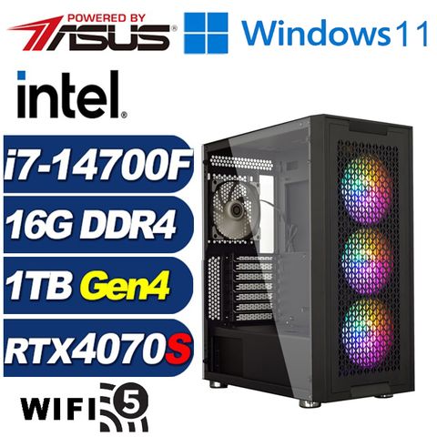 ASUS 華碩 (DIY)圓舞曲AL3BCW(i7-14700F/B760/16G/1TB M.2/RTX 4070 SUPER/Win11)