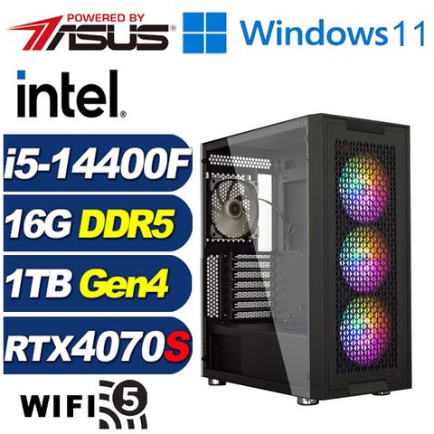 ASUS 華碩 (DIY)小夜曲AL3FCW(i5-14400F/B760/16G/1TB M.2/RTX 4070 SUPER/Win11)