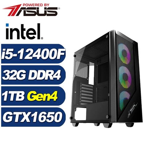 ASUS 華碩 (DIY)月光塔H36C(i5-12400F/B760/32G/1TB M.2/GTX 1650)