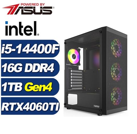 ASUS 華碩 (DIY)月光塔K3EC(i5-14400F/B760/16G/1TB M.2/RTX 4060TI)