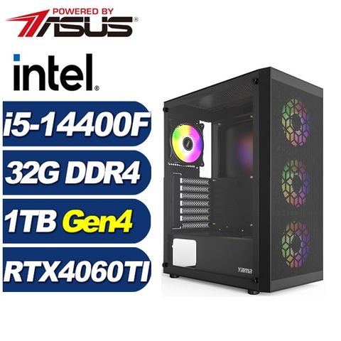 ASUS 華碩 (DIY)月光塔K43C(i5-14400F/B760/32G/1TB M.2/RTX 4060TI)