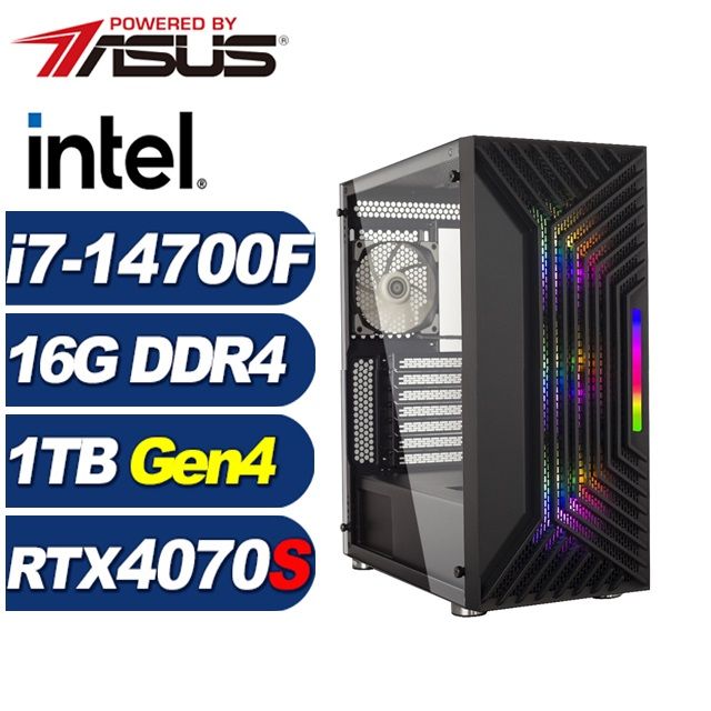 ASUS 華碩 (DIY)月光塔L49C(i7-14700F/B760/16G/1TB M.2/RTX 4070 SUPER)