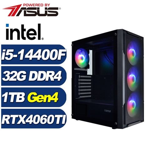 ASUS 華碩 (DIY)雪原狼K10C(i5-14400F/B760/32G/1TB M.2/RTX 4060TI)