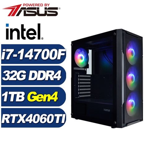 ASUS 華碩 (DIY)雪原狼K12C(i7-14700F/B760/32G/1TB M.2/RTX 4060TI)