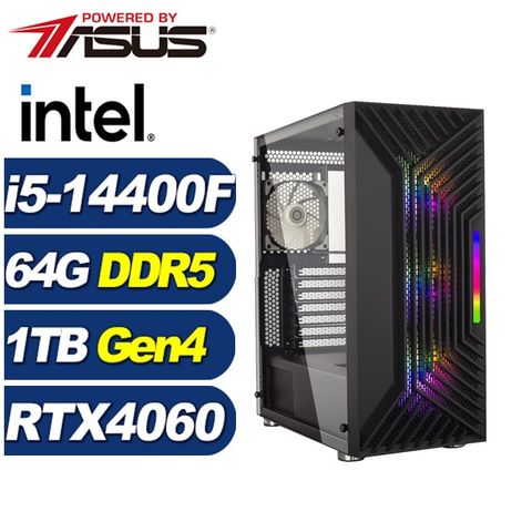 ASUS 華碩 (DIY)溶岩龍K51C(i5-14400F/B760/64G/1TB M.2/RTX 4060)